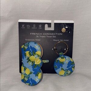 French Connection Blue and Yellow Sunglasses & Hat Holder Set